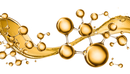 Golden molecules with biological and chemical concept
