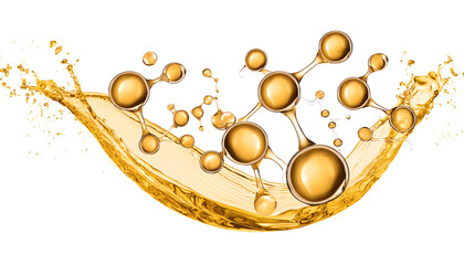 Golden molecules with biological and chemical concept