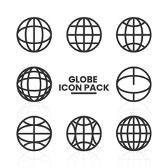 globe icon set. Simple line globe icon. Go to web symbol icon vector illustration.