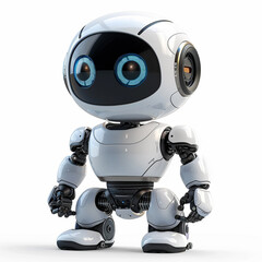 Artificial Intelligence Robot Isolated on white background with clipping path, 3D rendering illustration. Made with generative ai