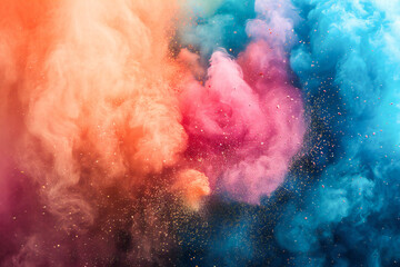 Obraz premium abstract background with copy space image, color powder exploding in freeze motion