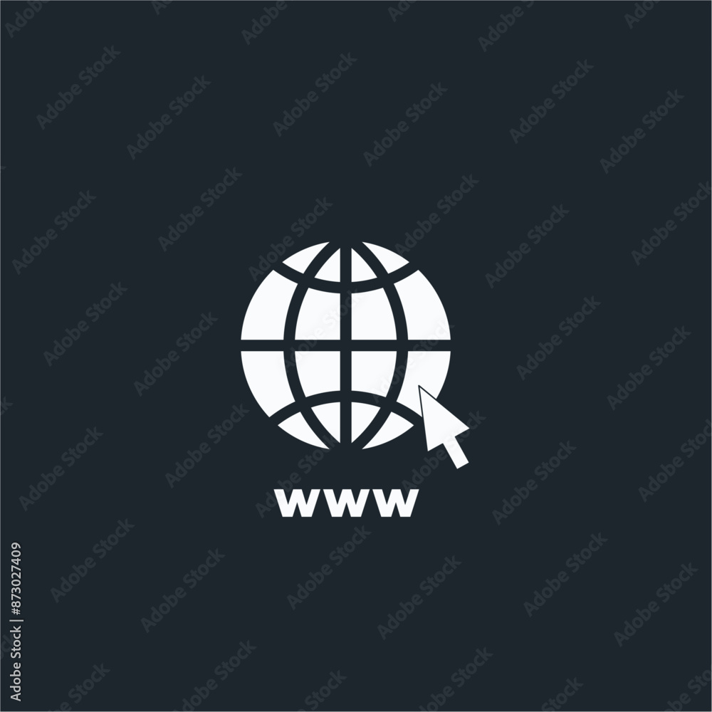 Wall mural simple line globe icon. go to web symbol icon vector illustration