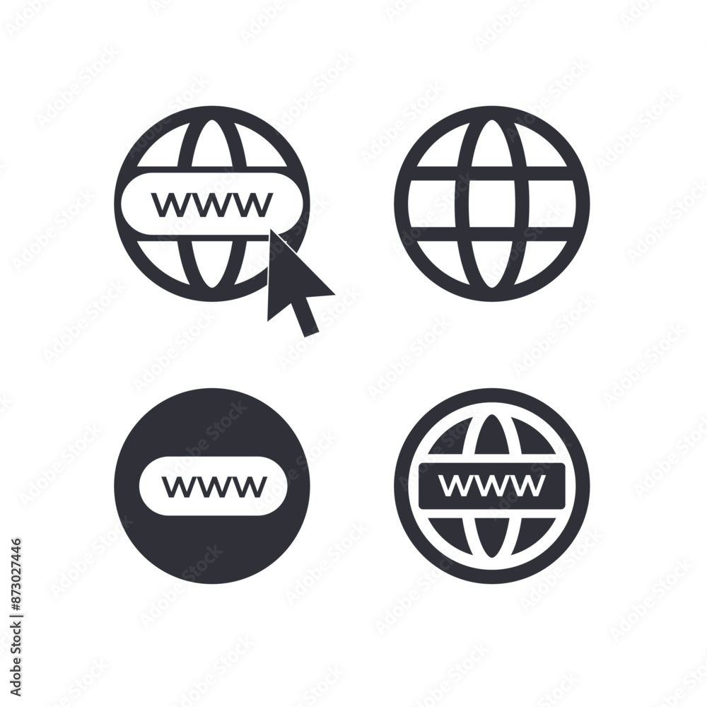 Wall mural internet globe planet icon. simple line globe icon. go to web symbol icon vector illustration