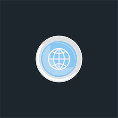 Simple line globe icon. Go to web symbol icon vector illustration