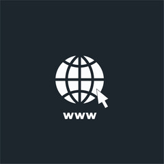 Simple line globe icon. Go to web symbol icon vector illustration