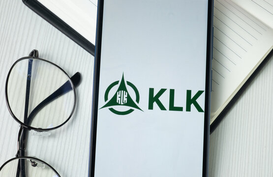 New York, USA - 30 June 2024: Kuala Lumpur Kepong Logo on Phone Screen, KLK Company Icon