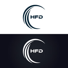 HFD logo. H F D design. White HFD letter. HFD, H F D letter logo design. H F D letter logo design in GOLD, GOLDEN LOGO, THREE, style. letter logo set in one artboard. H F D letter logo vector design.	