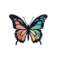 Fototapeta premium Rainbow butterfly isolated on white. Cartoon clipart design