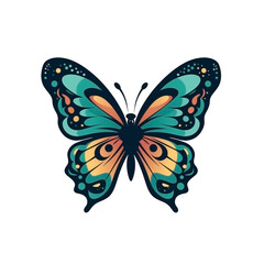Butterfly isolated on white. Cartoon clipart design