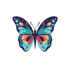 Butterfly isolated on white. Cartoon clipart design