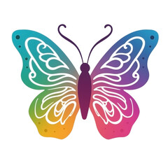 Obraz premium Colorful butterfly isolated on white. Cartoon clipart design