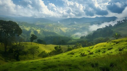 Obraz premium Misty Mountain Landscape