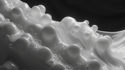 minimalist 3d foam, vray, soft focus, black background 