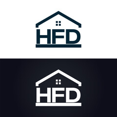 HFD logo. H F D design. White HFD letter. HFD, H F D letter logo design. H F D letter logo design in GOLD, GOLDEN LOGO, THREE, style. letter logo set in one artboard. H F D letter logo vector design.	