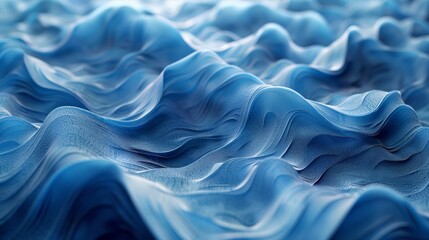 Obraz premium 3d rendering of an abstract graphics, additive manufacturing 3D printing, material and texture gradients, blue, sub-surface scattering dark environment, 