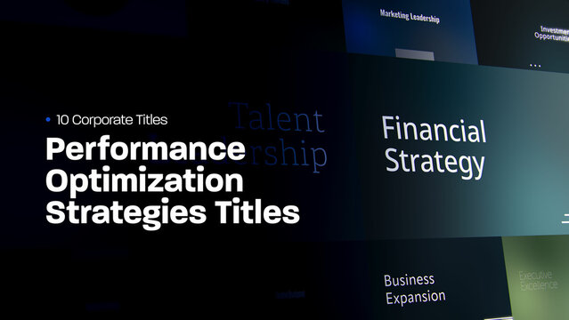 Performance Optimization Strategies Titles | 10 Motion Titles with Control Panels