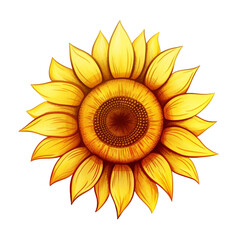 Sunflower isolated on white background. Hand drawn watercolor illustration