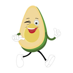 Cartoon avocados mascot characters, hand drawn doodle style cartoon character illustration icon design avocado cartoon