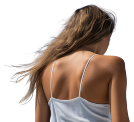 PNG Back sky tranquility hairstyle.