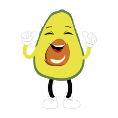 Cartoon avocados mascot characters, hand drawn doodle style cartoon character illustration icon design avocado cartoon