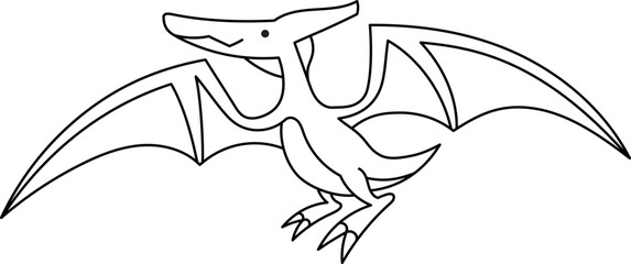 Pteranodon Dinosaur Line Art © adinuranjaya