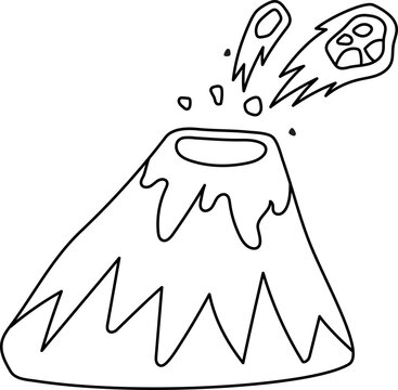 recommend clip art: Erupting Volcano Line Art