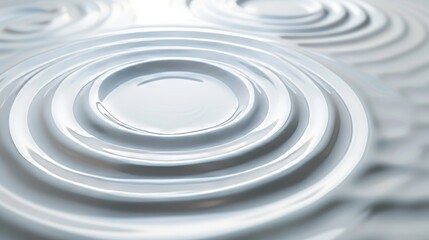 Wave circle sound ripple 3D rendering, ultra detailed, incredible detail, volumetric light, white background, smooth surface, large HD image 