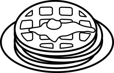 Waffles illustration outline vector