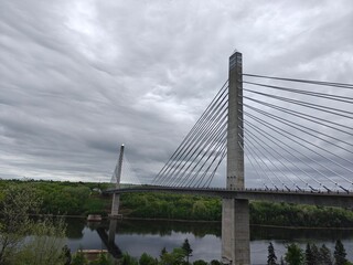 Penobscot Narrows Bridge on a cloudy day