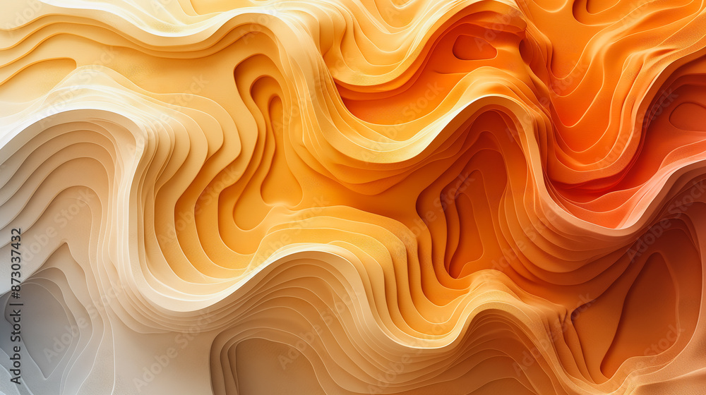 Poster the image is a series of paper waves with a white background. the waves are made of paper and appear