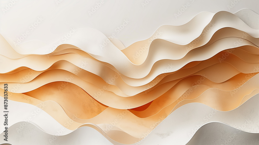 Poster the image is a series of paper waves with a white background. the waves are made of paper and appear