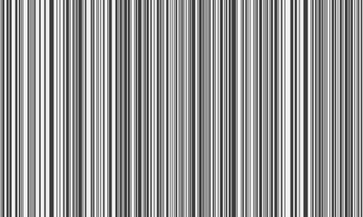Pattern of vertical stripes, black and white thin and thick lines. Irregular stripe background, vector seamless texture. Abstract striped geometric design.
