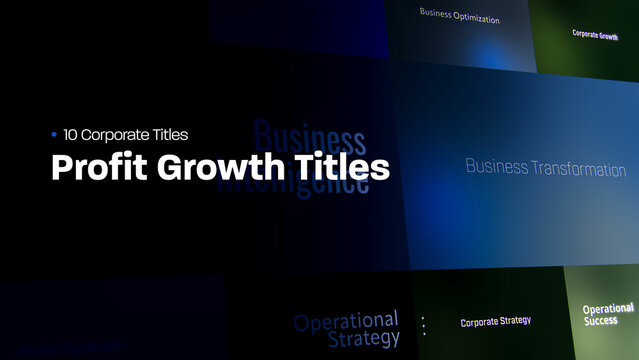 Profit Growth Titles | 10 Motion Titles with Control Panels
