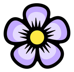 Flowers, wildflowers, bloom and blooming. Plant, nature, flora, floral and blossom, illustration