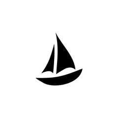 Black ship icon Black ship logo. Vector illustration of a black ship, on a white background.