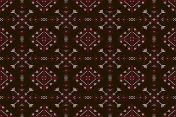 Pixel art vector Fabric Morocco, geometric ethnic pattern seamless,Pixel pattern art wallpaper Background, Design for fabric, curtain, carpet ,geometry seamless pattern art illustration