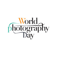 Fototapeta premium World Photography Day Typography Vector Art