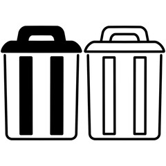 Trash bin vector icon, garbage, dustbin icon isolated on white background.