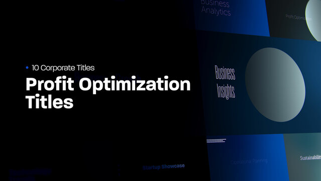Profit Optimization Titles | 10 Motion Titles with Control Panels