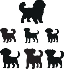 Dog silhouette logo style illustration