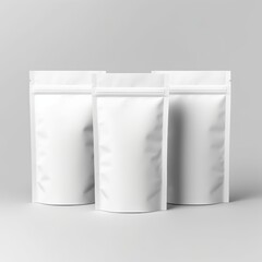 White stand up pouch mockup. 3d rendering.