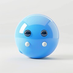 Fototapeta premium Minimalistic 3D icon of a blue chat bubble with three white dots, representing a messaging app, against a clean white background