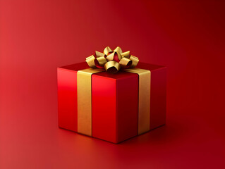 Fototapeta premium Gift box with ribbon, Holiday theme with decorative background, Elegant wrapped gift box for accessories