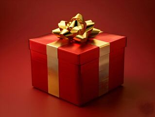 Obraz premium Gift box with ribbon, Holiday theme with decorative background, Elegant wrapped gift box for accessories