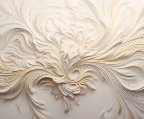 3D white floral background, GennerativeAI, Luxury wallpaper , vintage backround