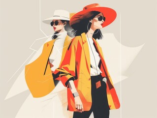 Fashion illustration, modern, minimal