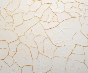 White texture with gold line background, GennerativeAI, luxury painting