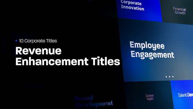 Revenue Enhancement Titles | 10 Motion Titles with Control Panels