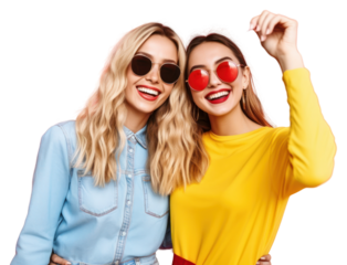 PNG Two playful women taking selfie laughing smile adult.