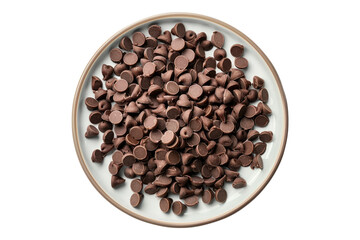 A plate of chocolate chip isolated on transparent background